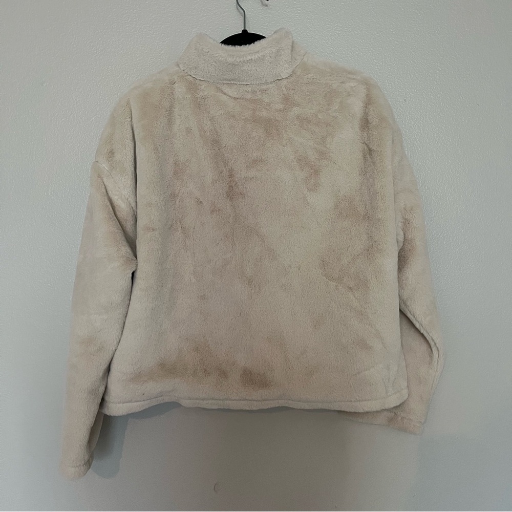 A NEW DAY- Faux Fur Half Zip Jacket in Beige Size M - Picture 3 of 5